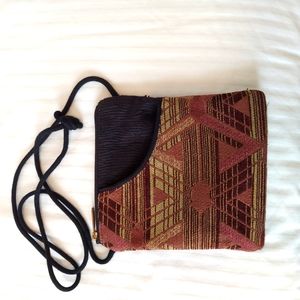 Crossbody bag zippered pocketbook Brown Burgandy Black Bag